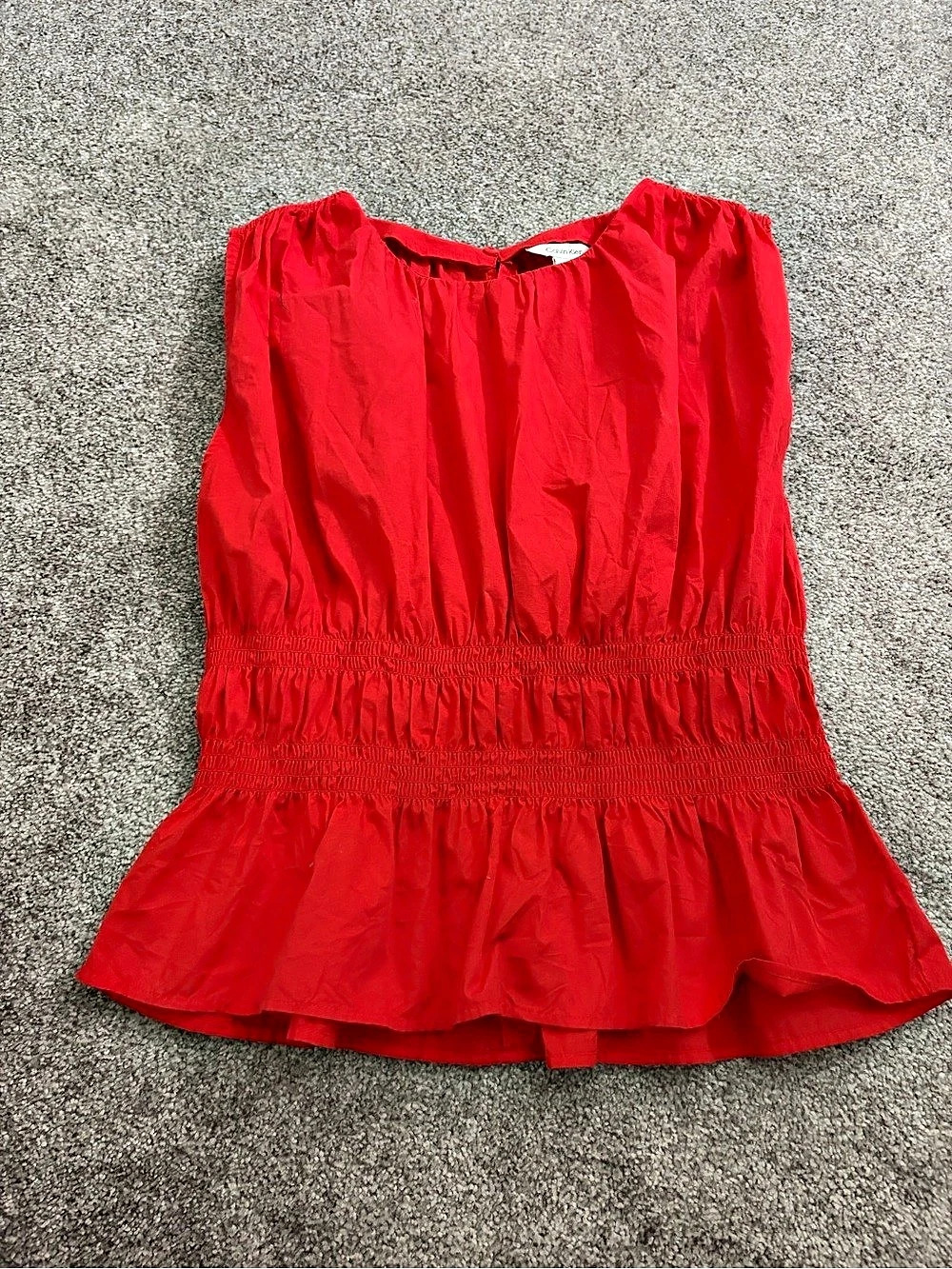 Calvin Klein Red Peplum Blouse